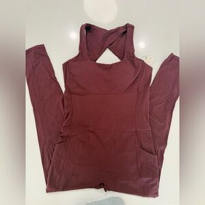 UNRIVALED BODYSUIT/Jumpsuit from ILUS- L/ Bordeaux (burgundy/wine) NWT
